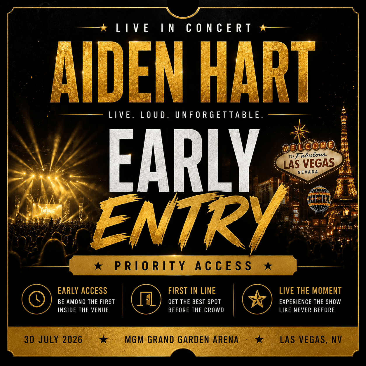 Aiden Hart Live in Las Vegas - Early Entry