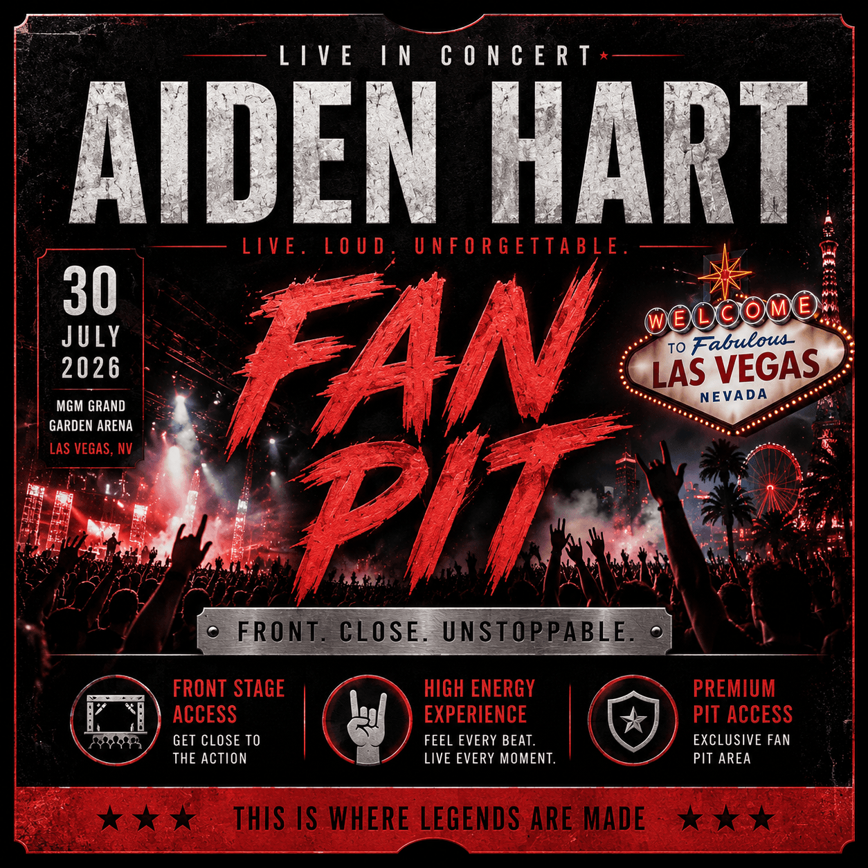 Aiden Hart Live in Las Vegas - Fan Pit