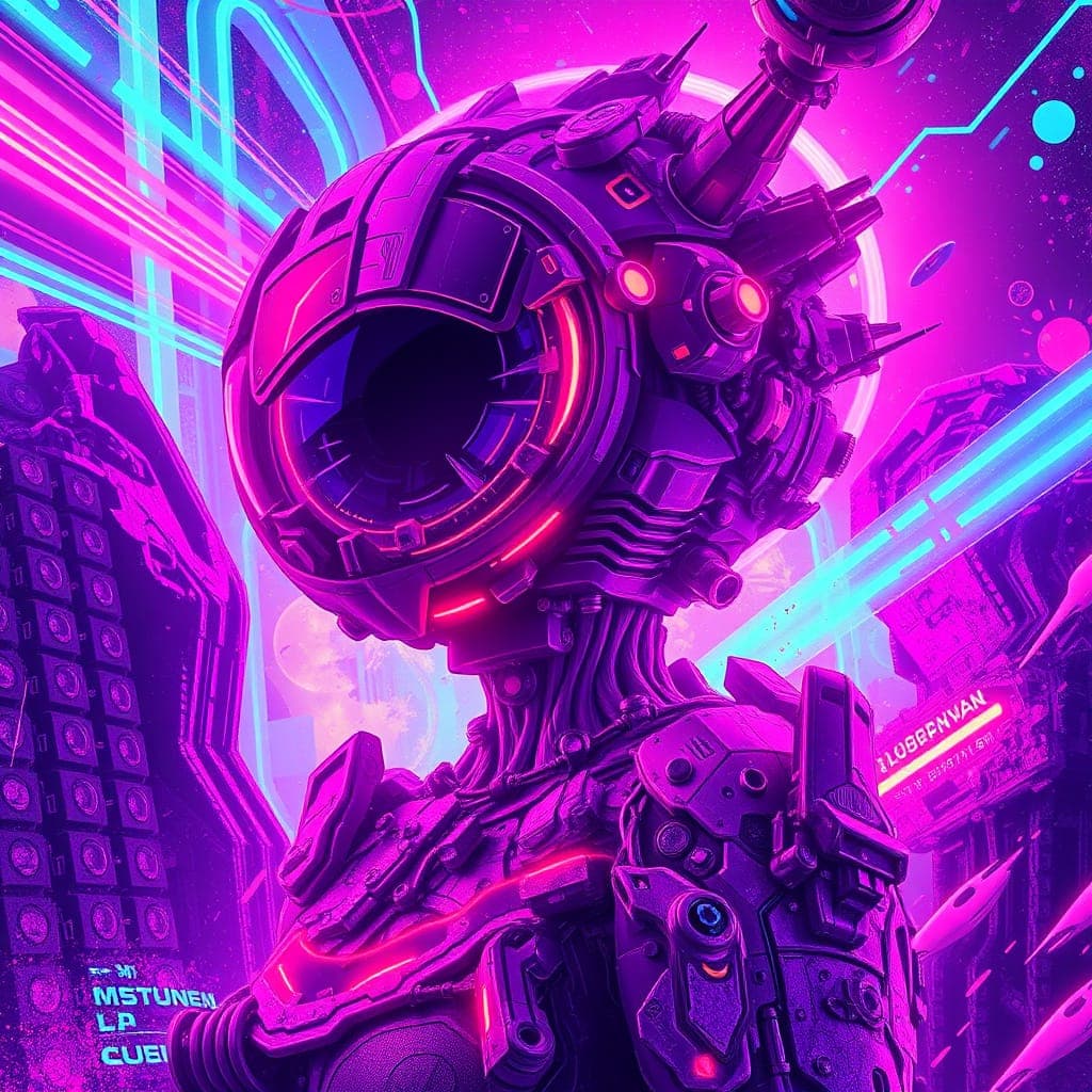 Neon Mech Sentinel