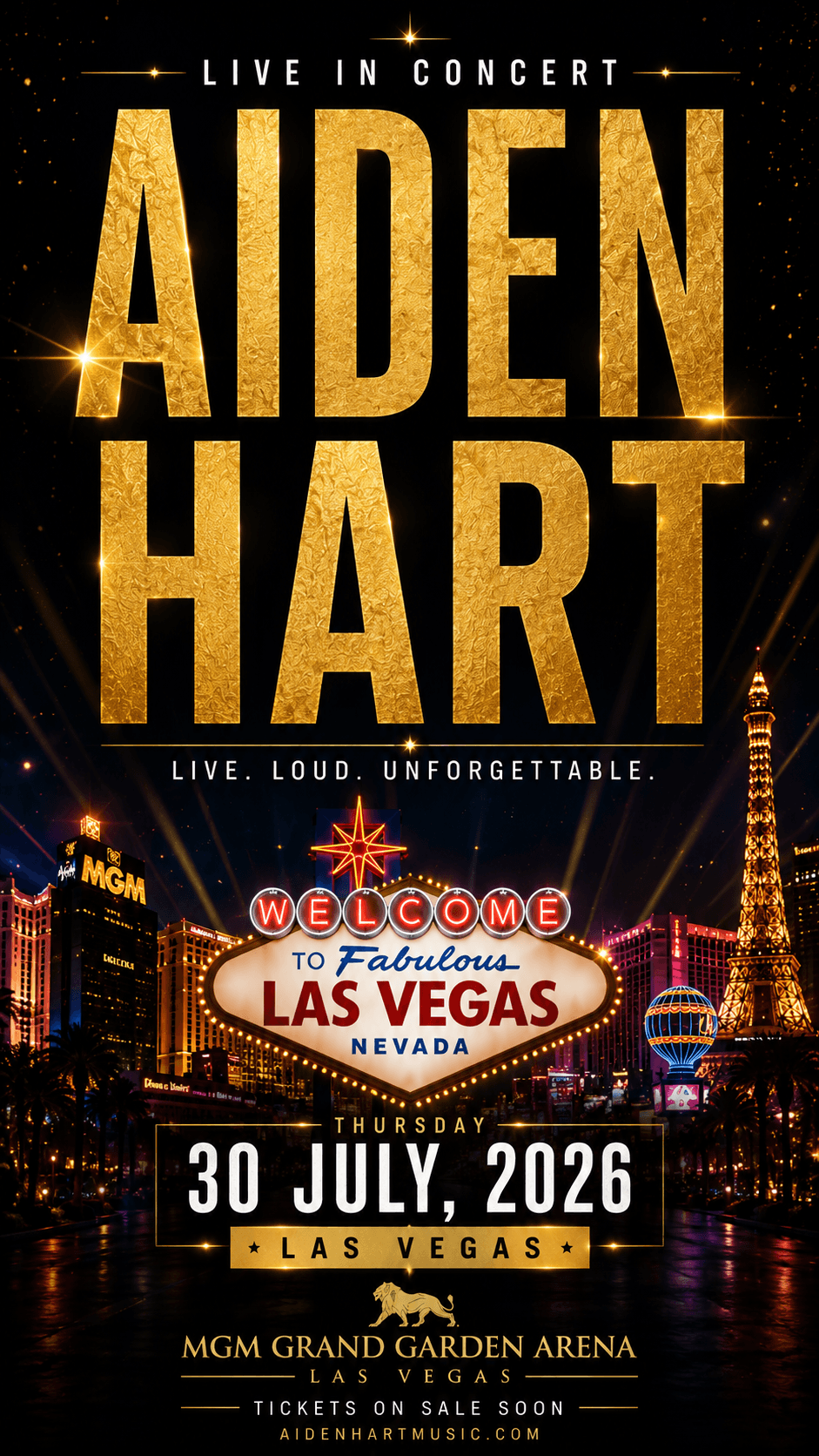 Aiden Hart: One Night in Vegas — 30 July 2026