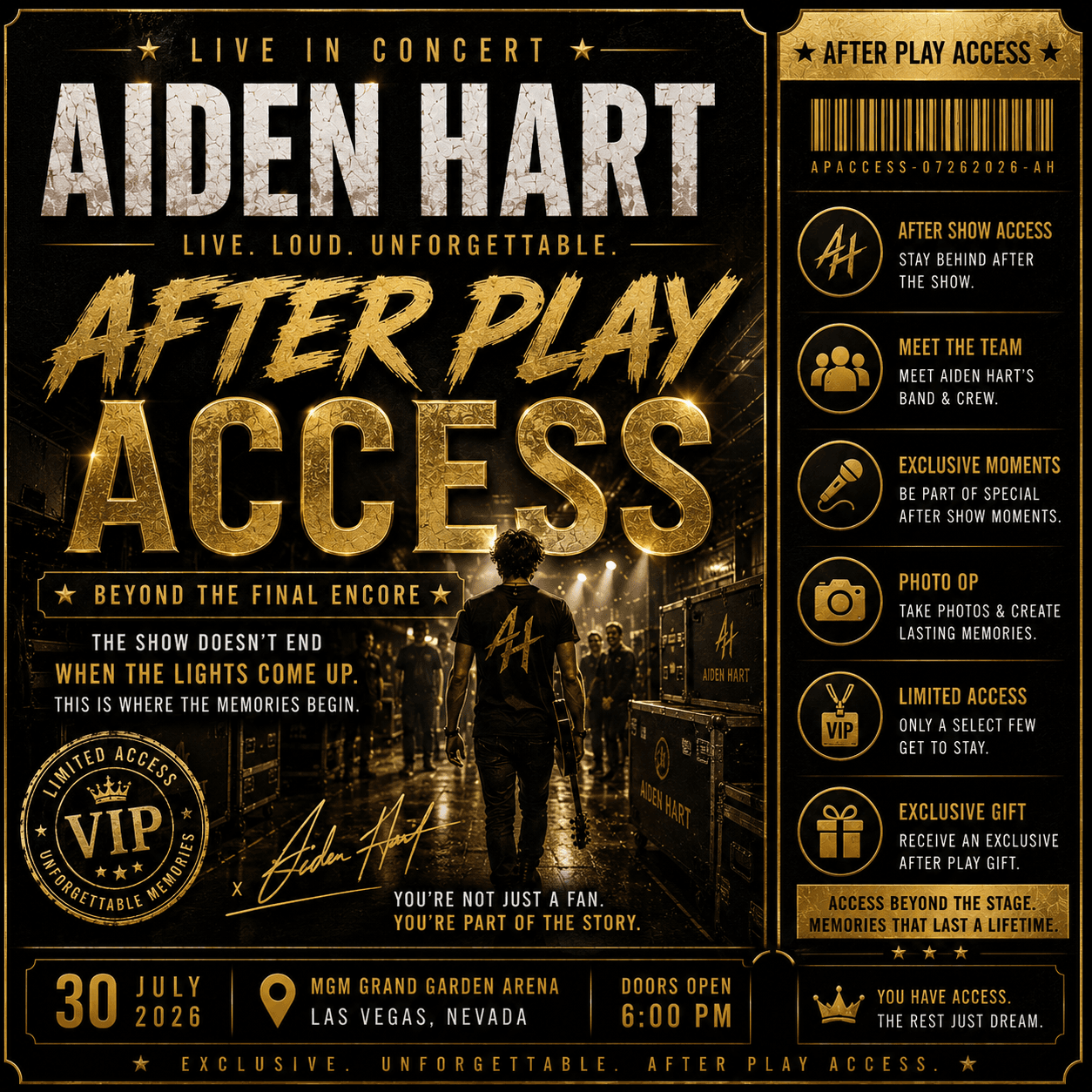 Aiden Hart Live in Las Vegas - Afterparty Access