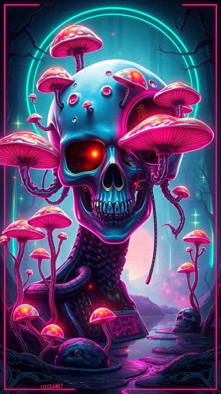 Cyber Fungi Skull