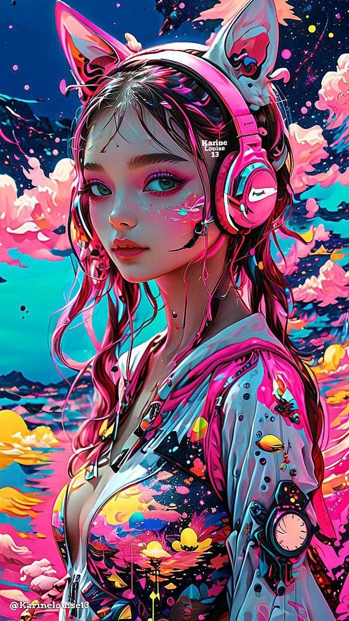 Neon Catwave Girl