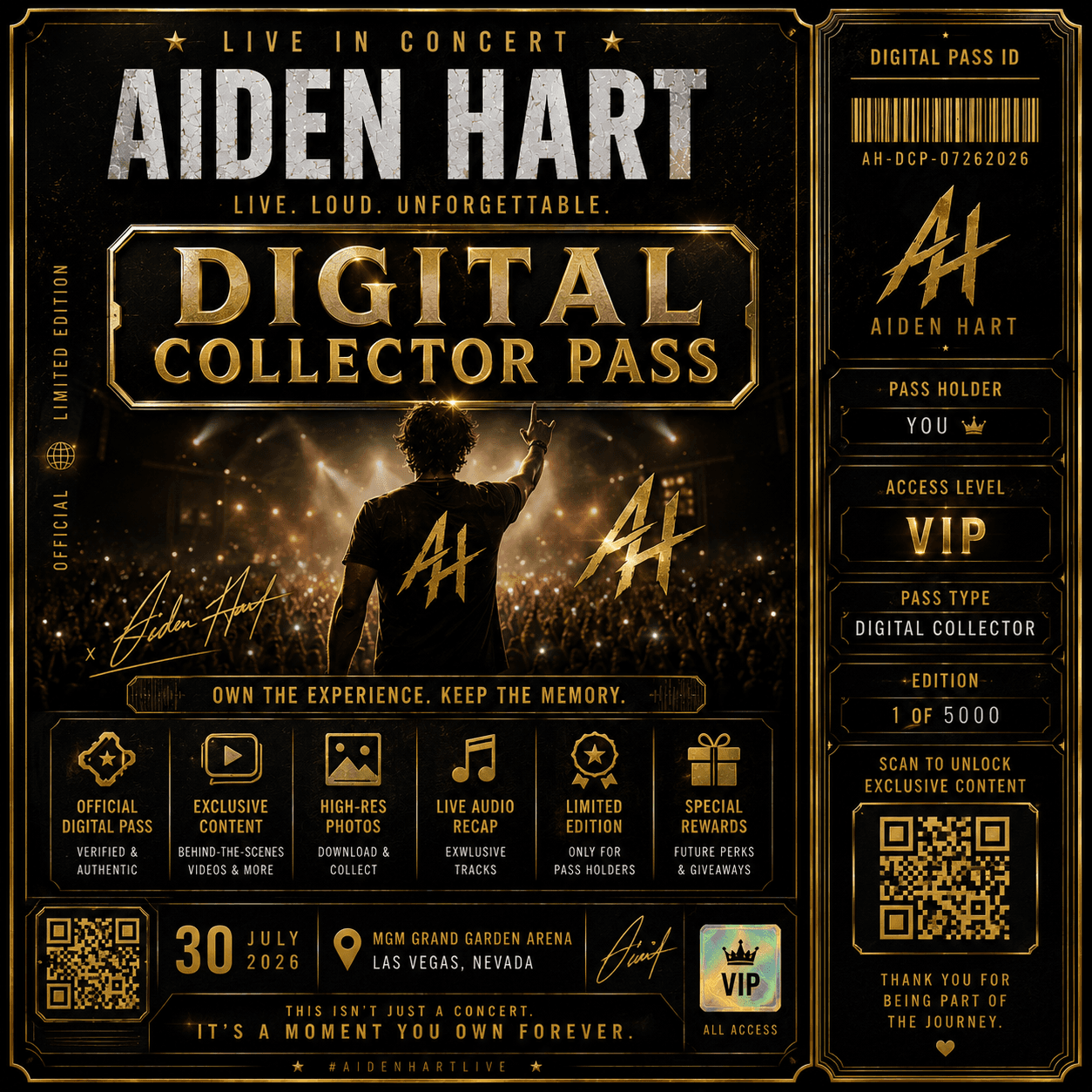 Aiden Hart Live in Las Vegas - Digital Collector Pass